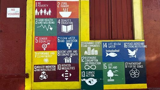 picture of Sustainable Development Goals painted on a wall in the Dominican Republic